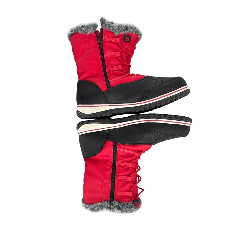 Weatherproof Adele Womens Red Black Faux Fur Winter Snow Boots Size‎ 9M